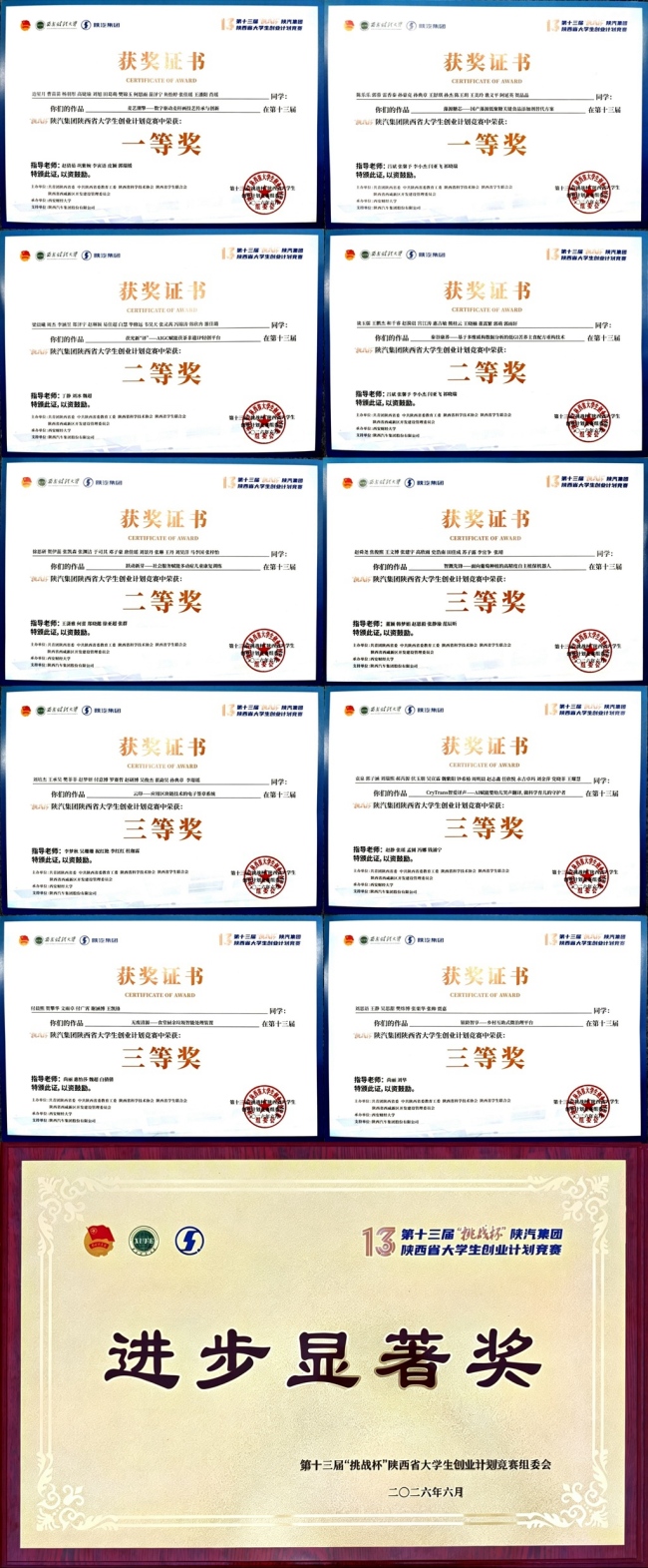 获奖证书与奖牌 获奖证书与奖牌