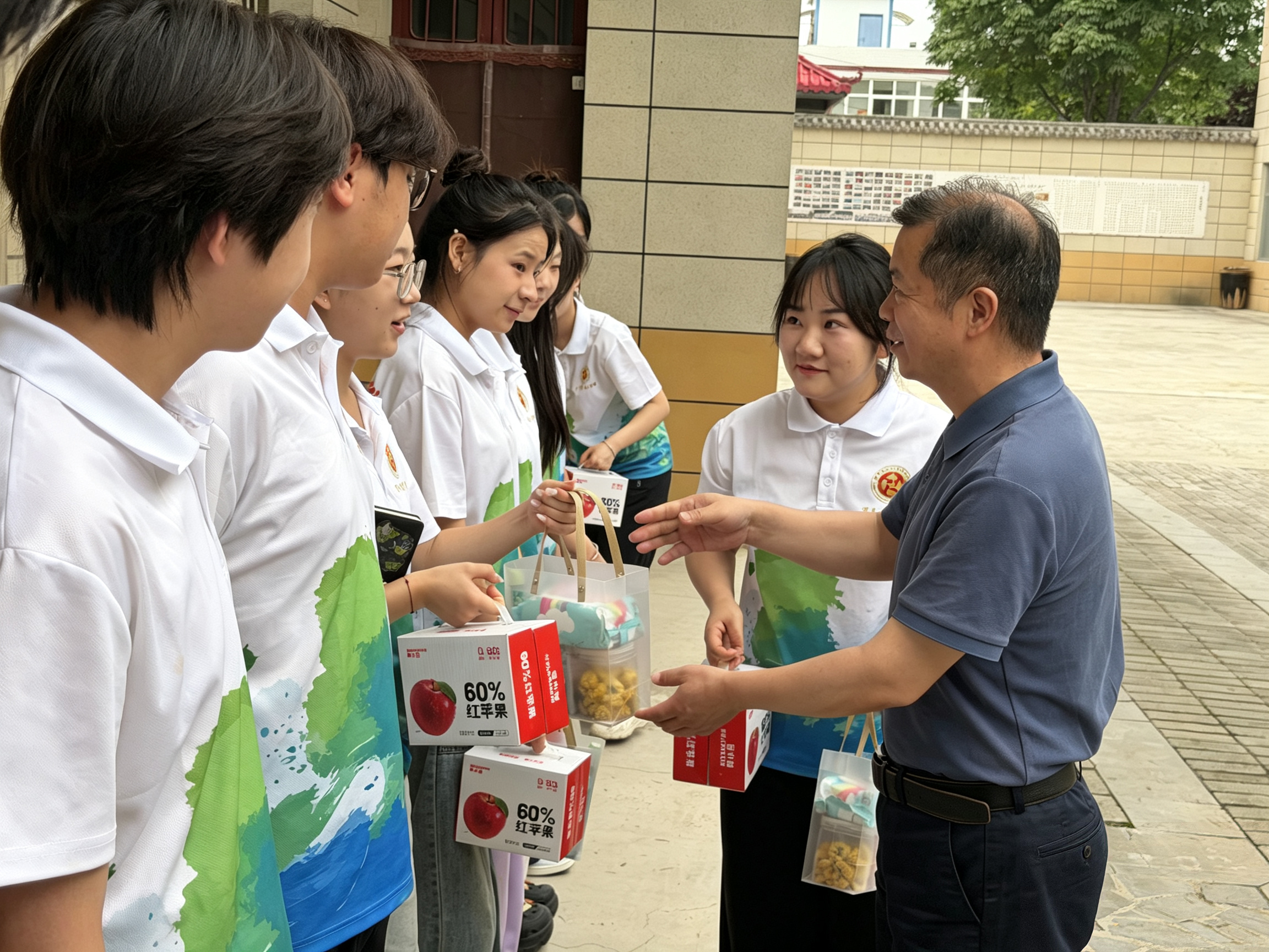 为实践师生送上慰问物资 为实践师生送上慰问物资