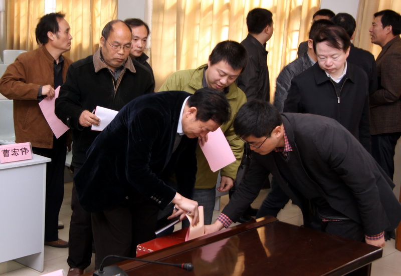 与会者投表